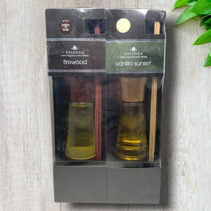 NEW Essenza Home Fragrance Modern Reed Diffusers Firewood Vanilla Sunset Scents